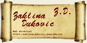 Žaklina Duković vizit kartica